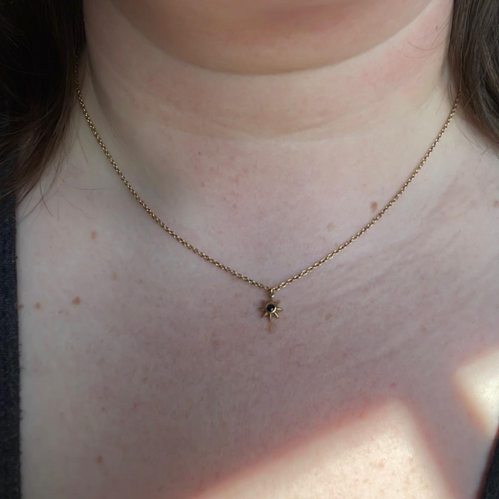 Mejuri Gold Vermeil Starburst Necklace in Onyx